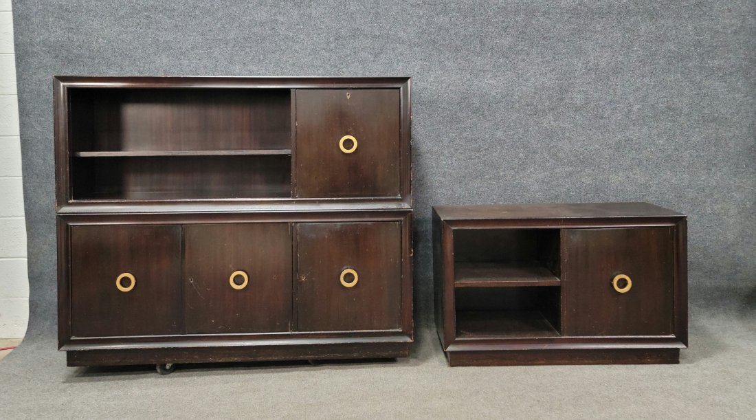 Mid Century Credenza And Stand: Credenza - 47"H, 57.50"W, 15.50"D | Stand - 25"H, 40"W, 15.50"D