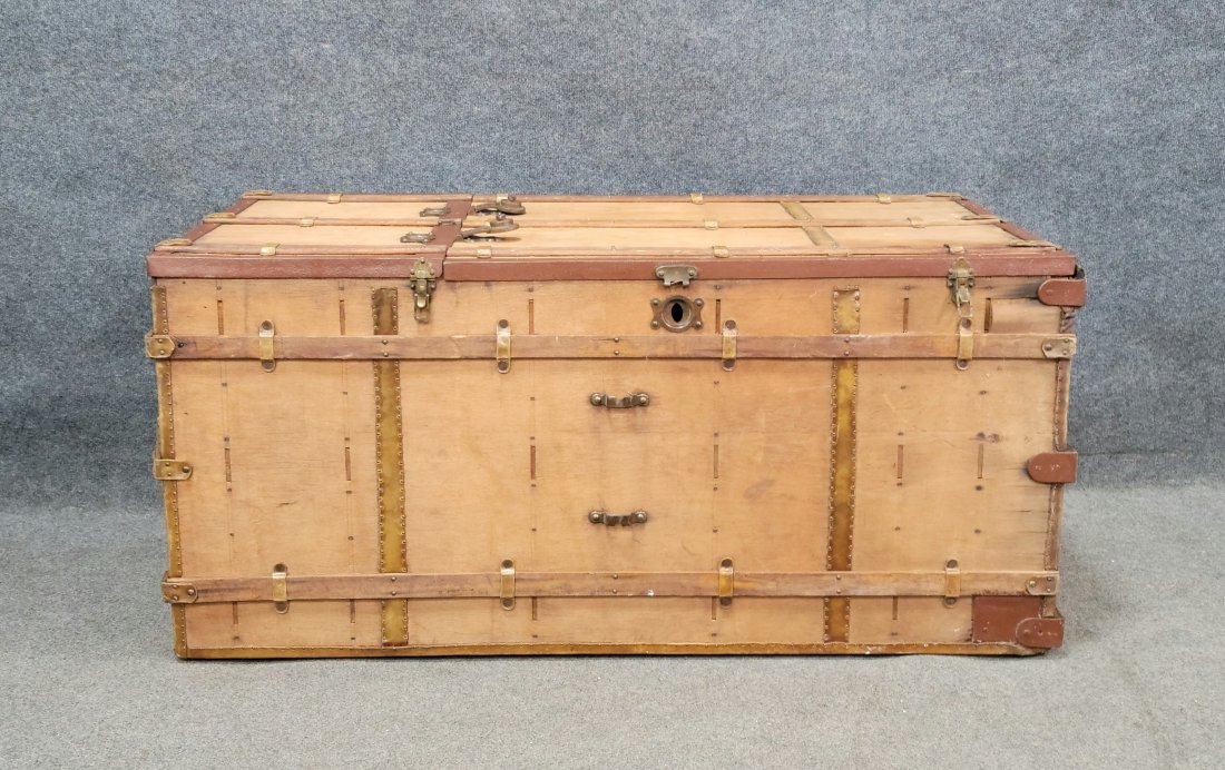 Antique Trunk: 22"H, 48"W, 24"D