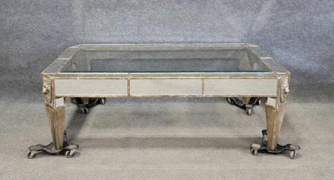 Italian Silver Gilt Glass Top Coffee Table (1 of 5)