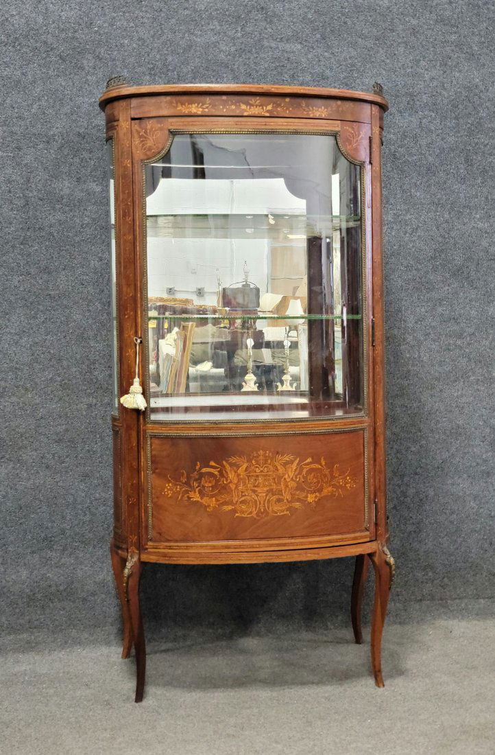 French Inlaid Curio Cabinet (1 of 6)