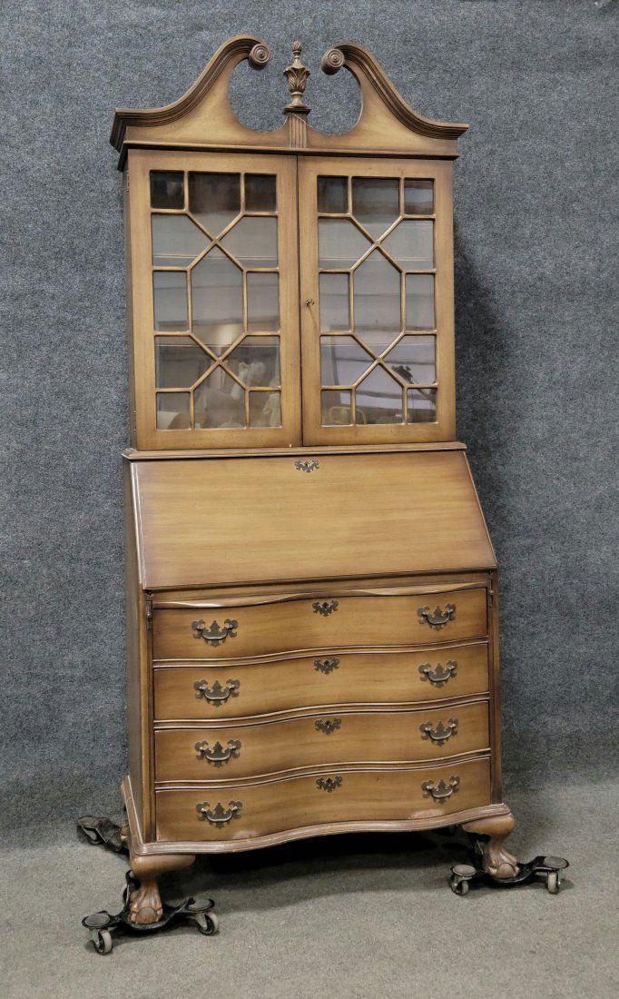 Mahogany Secretary Desk: 84.50"H, 38"W, 20.50"D