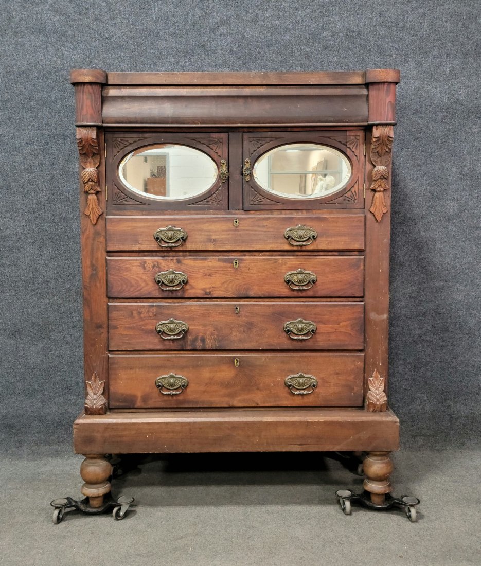 Antique English Chest: 63"H, 47.25"W, 22"D