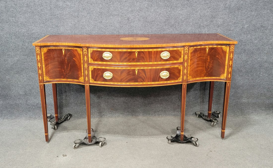 Council Banded Inlaid Sideboard: 39"H, 72.25"W, 24.25"D