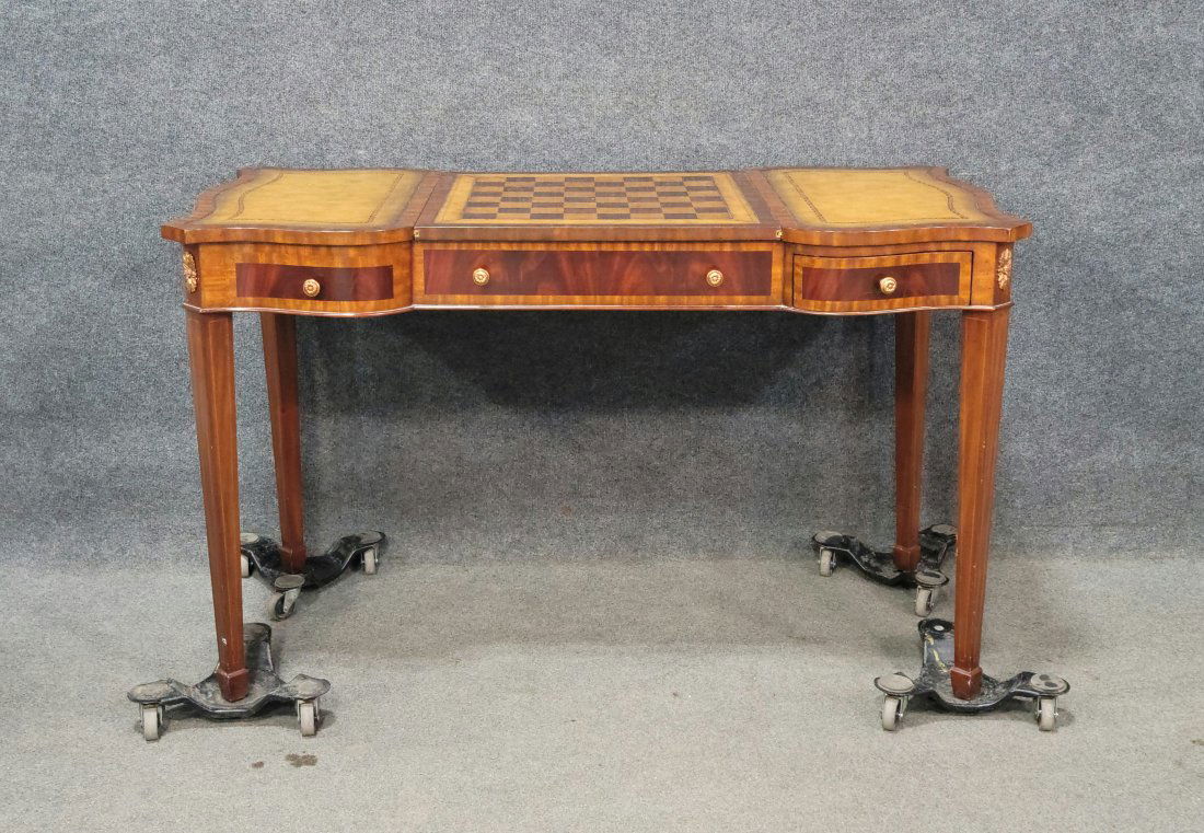 Maitland Smith Leather Top Game Table (1 of 7)