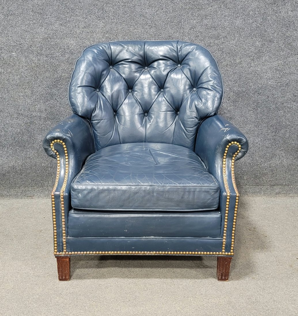 Hancock And Moore Leather Chair: 34"H, 32"W, 32"D, 16.50"SH