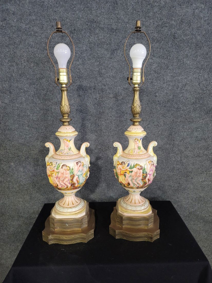 Pair Of Capodimonte Lamps (1 of 2)