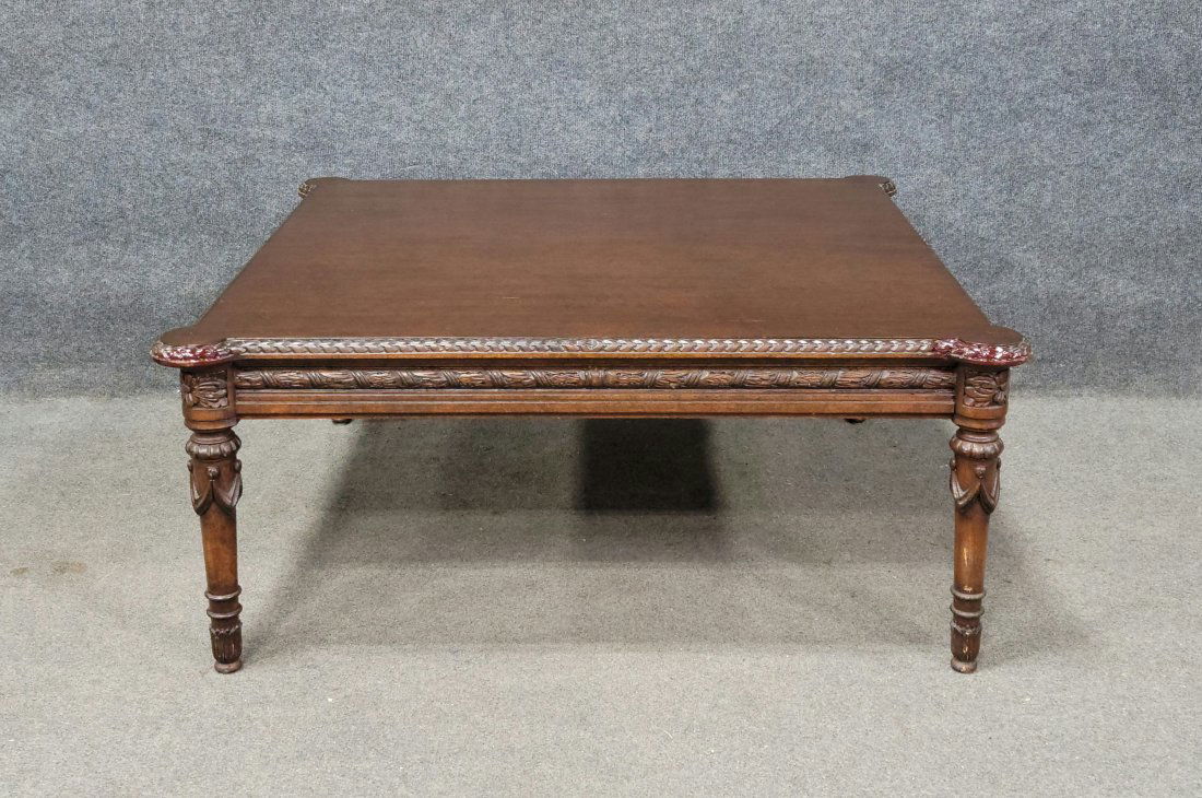 Carved Mahogany Coffee Table (1 of 4)