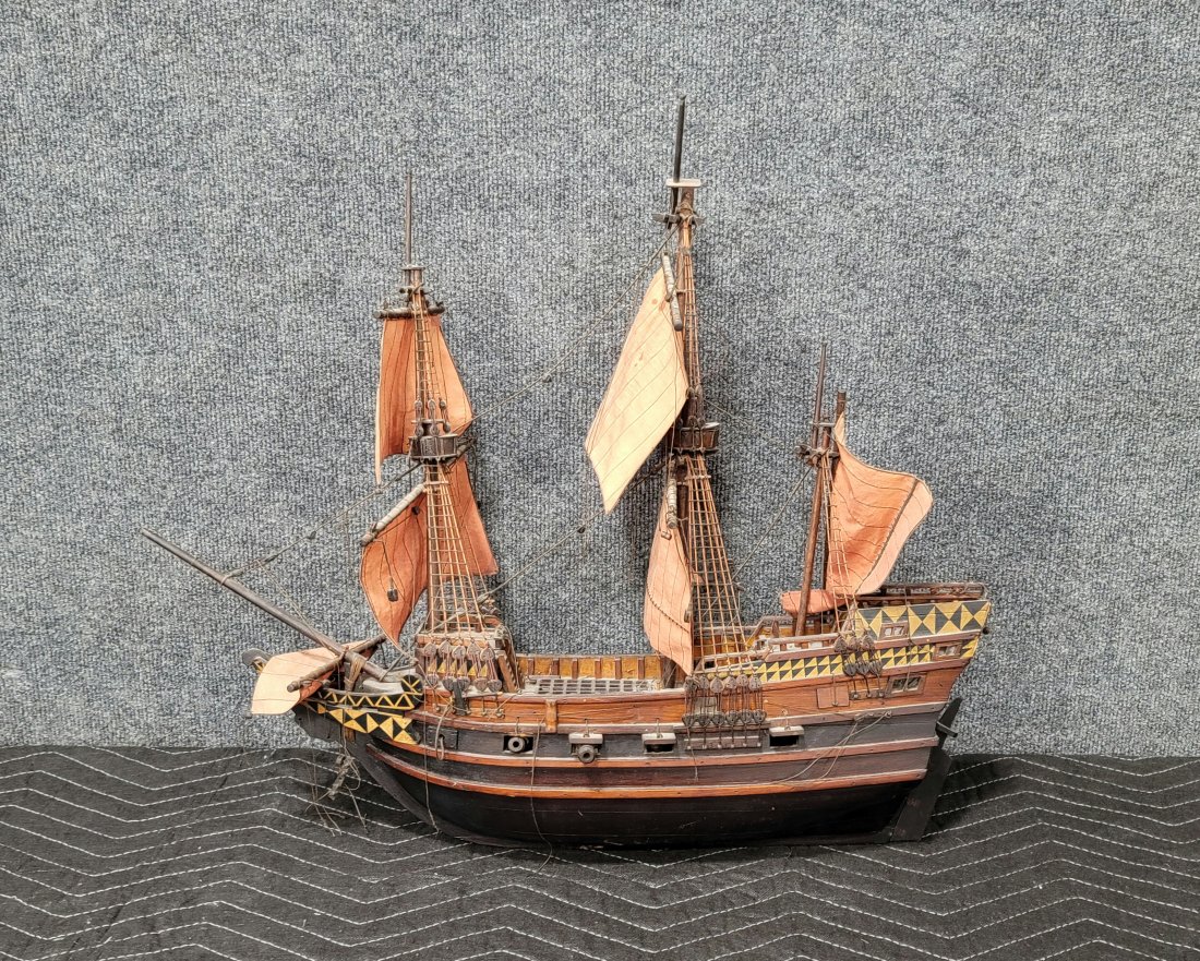 Antique Ship: 22"H, 9"W, 24"D