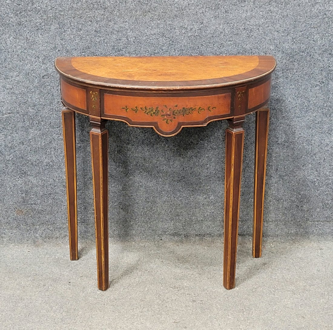 Demi Lune Console: 24"H, 24"W, 12"D