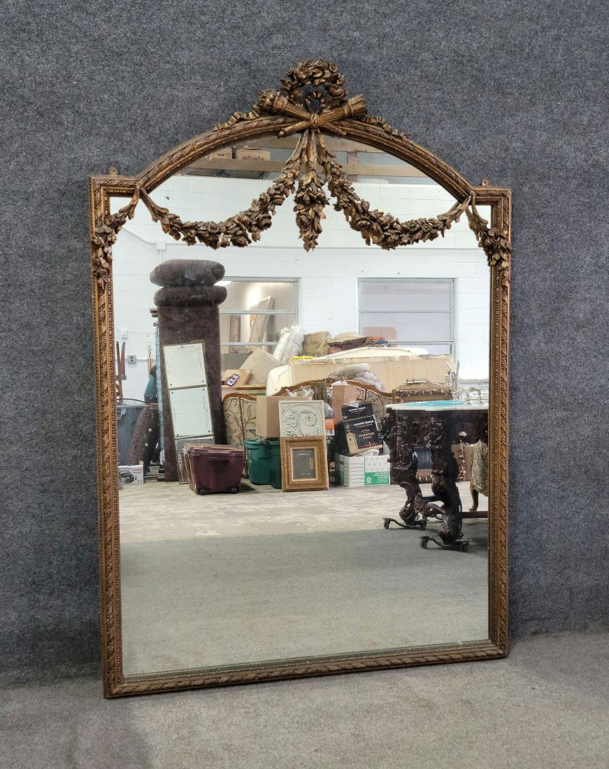 Large Early 19th Century French Gilt Mirror (1 of 4)