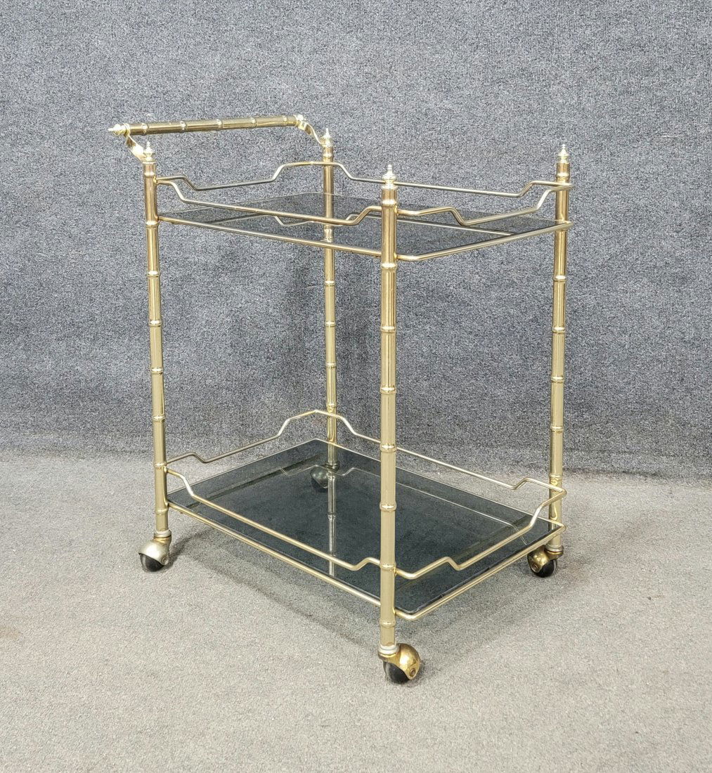 Faux Bamboo Brass Bar Cart (1 of 5)