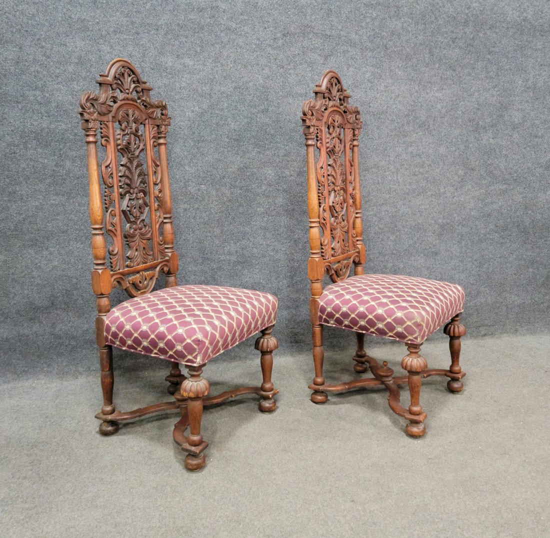 Pair Of Carved Throne Chairs (1 of 3)