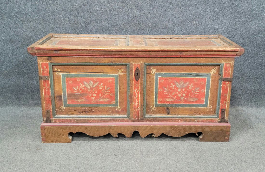 (Reconsigned) 18th Century Painted Blanket Chest (1 of 7)
