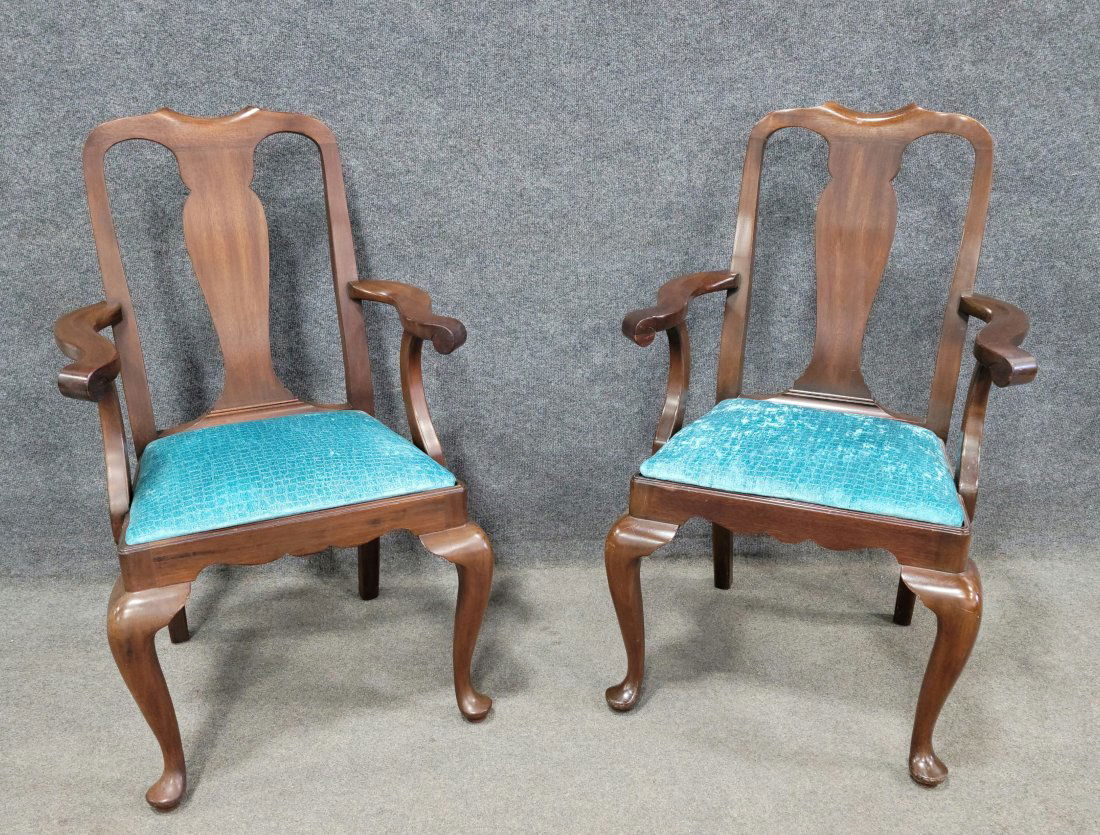 Pair Of Mahogany Henkel Harris Dining Arm Chairs (1 of 4)