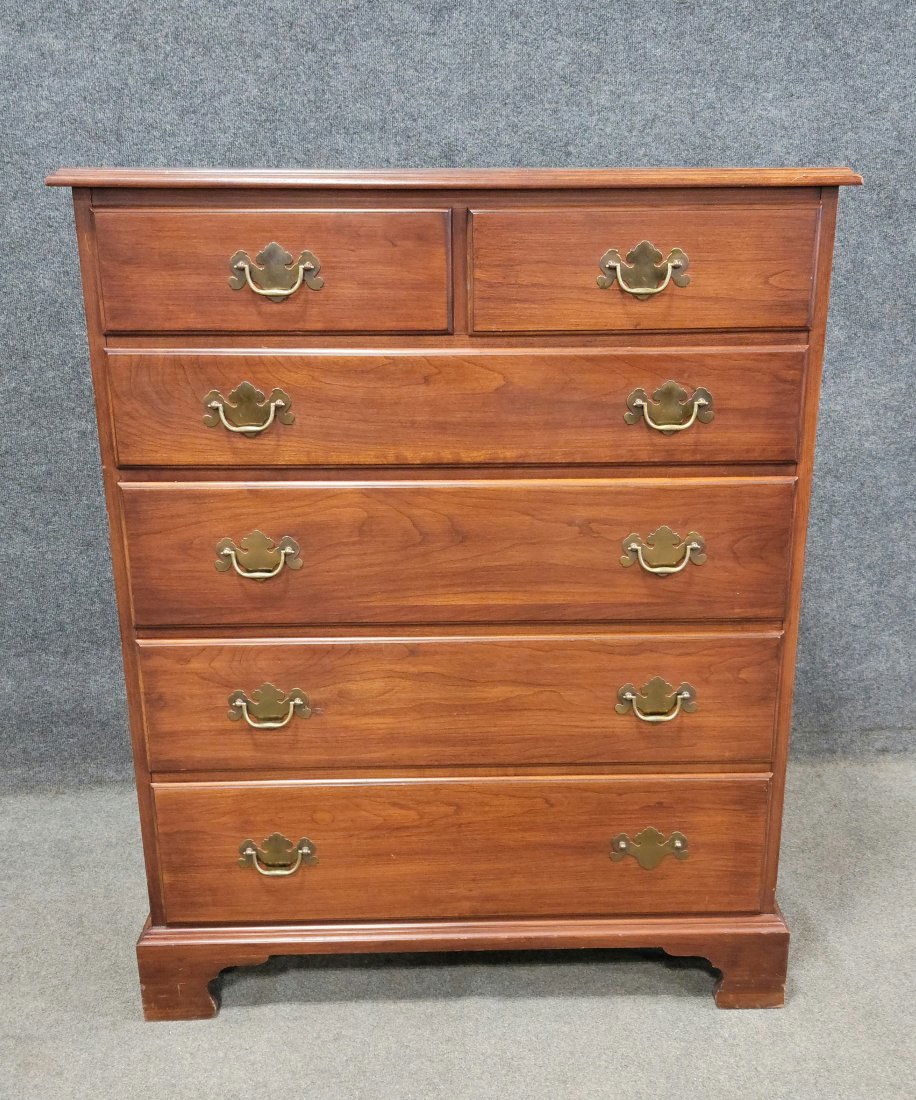 Henkel Harris Virginia Galleries Cherry Tall Chest (1 of 5)