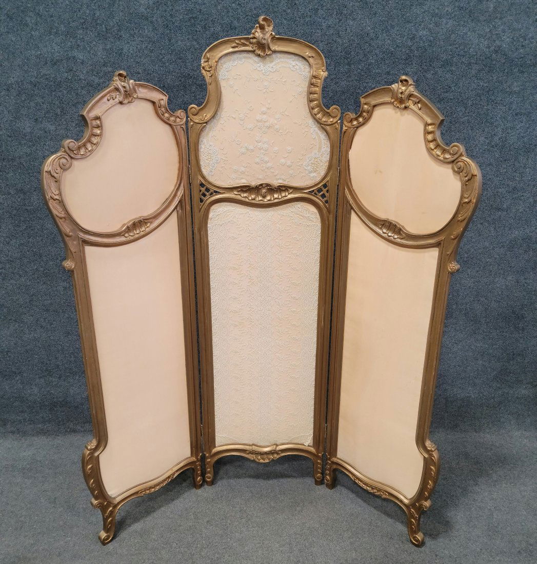 Gilt Upholstered Screen (1 of 2)