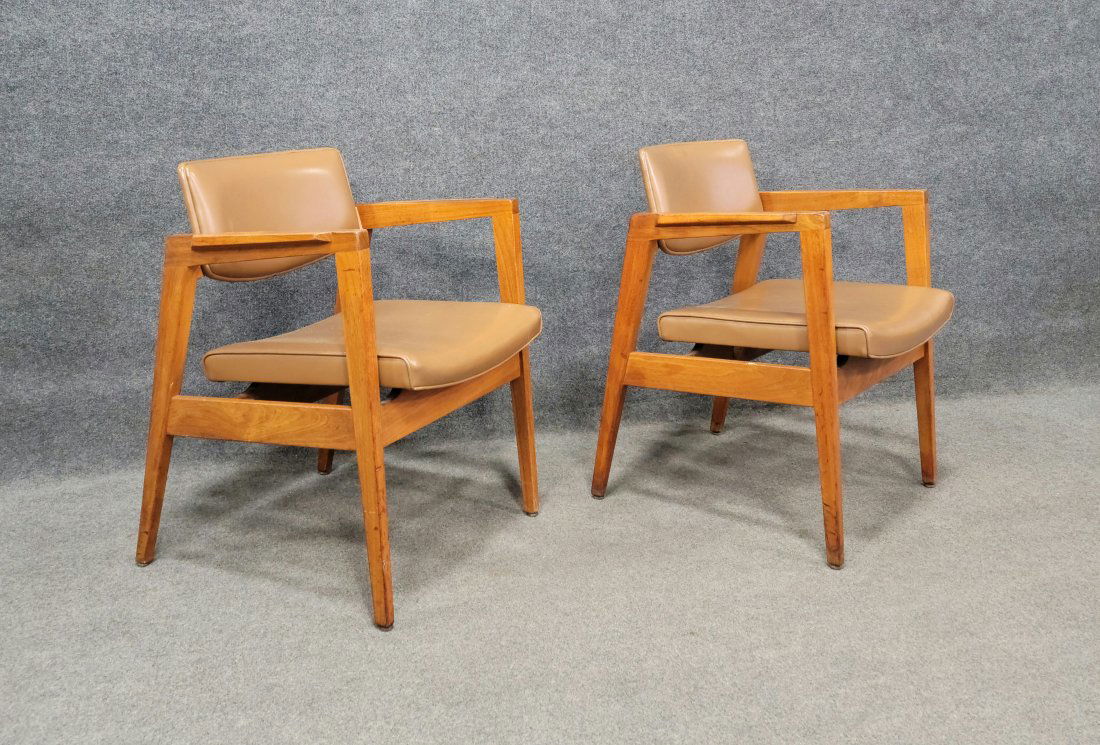 Pair Of Gunlocke Mid Century Open Arm Chairs (1 of 6)