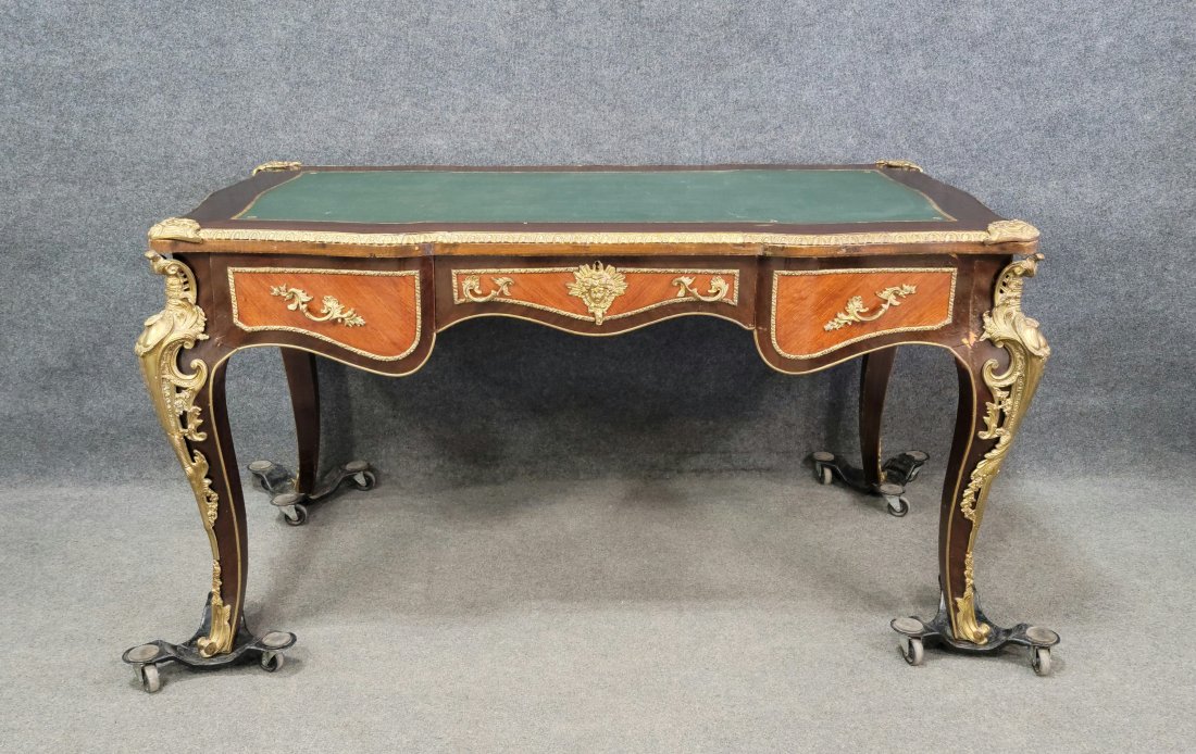 French Bronze Mounted Leather Top Desk (1 of 8)