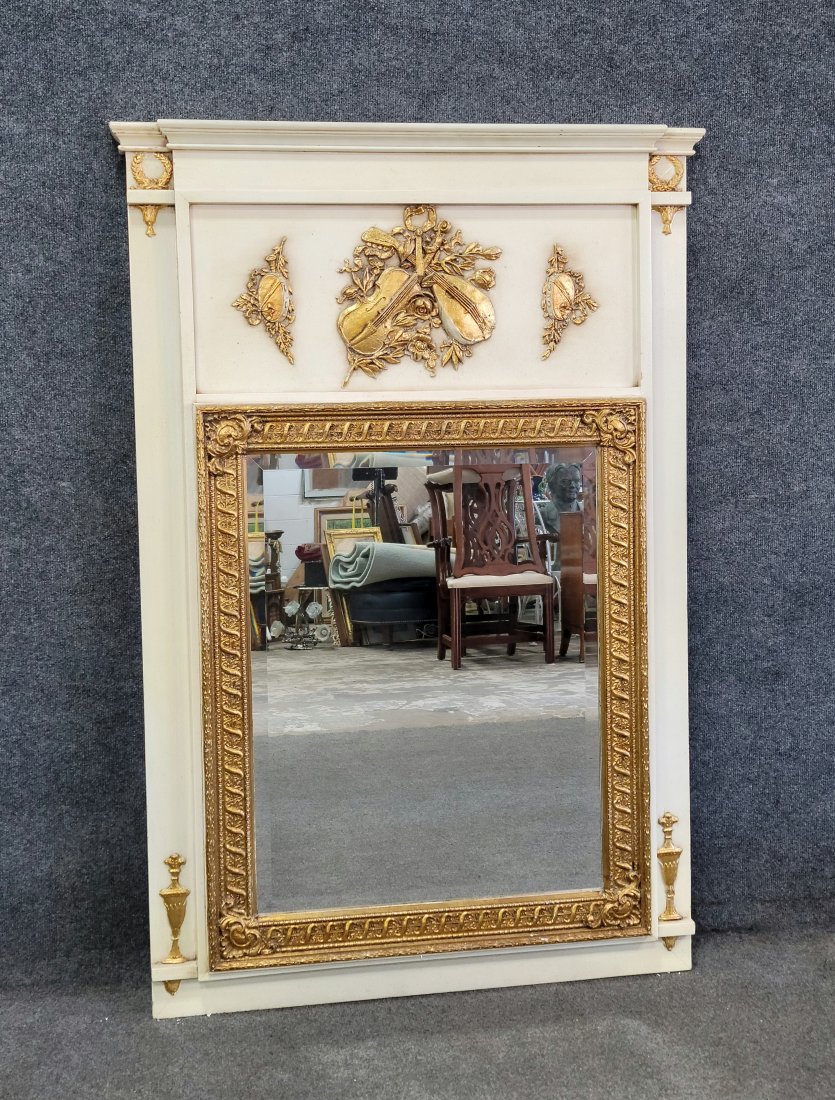 Italian Gilt Trumeau Mirror: 52.50"H, 35.75"W