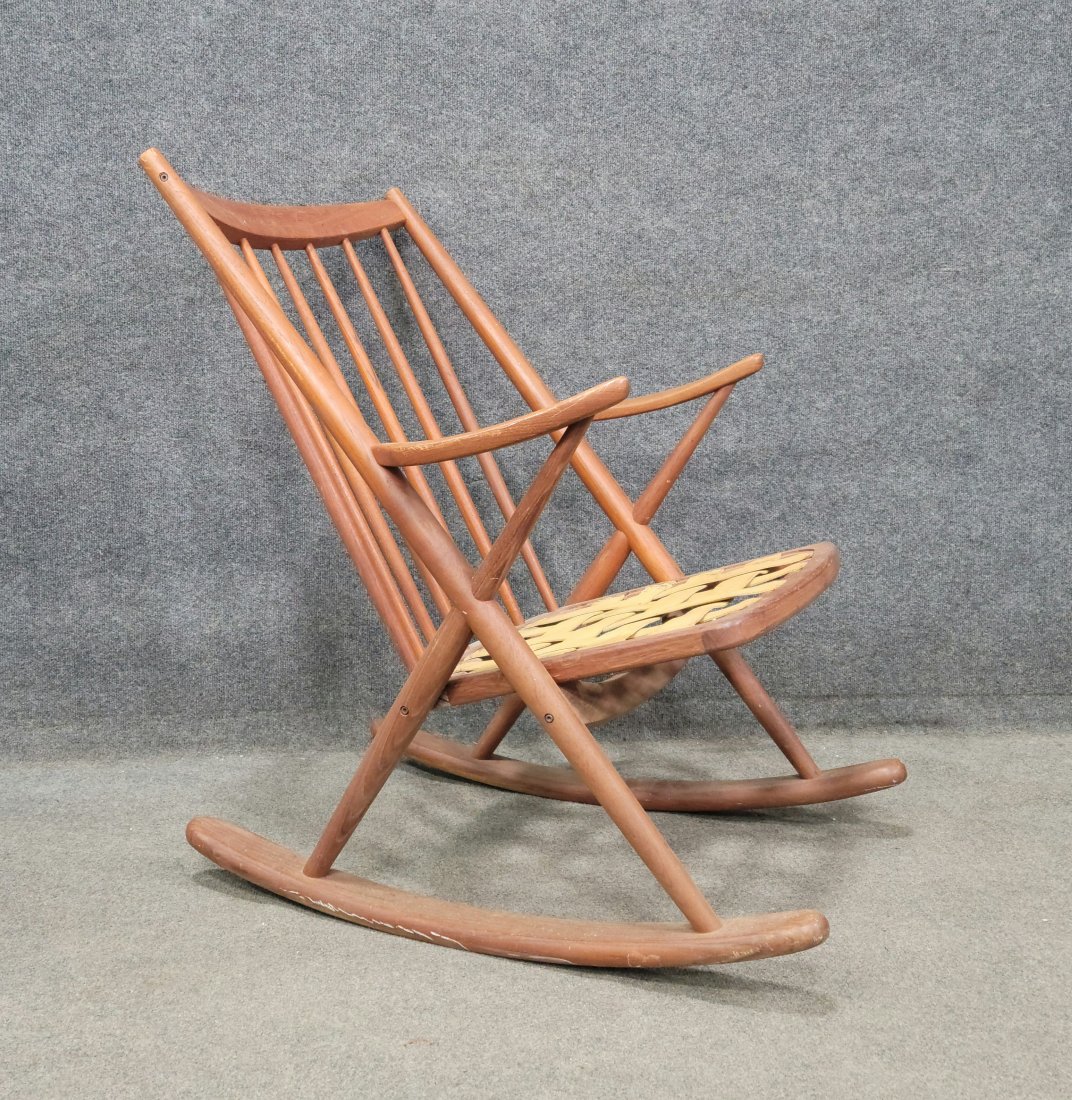 Made In Denmark Mid Century Rocking Chair: 34.50"H, 26"W, 31"D, 16"SH