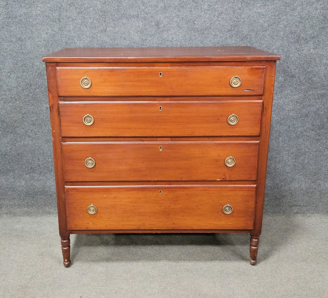 Early 19th Century Sheridan Chest: 41.25"H, 39.75"W, 21"D