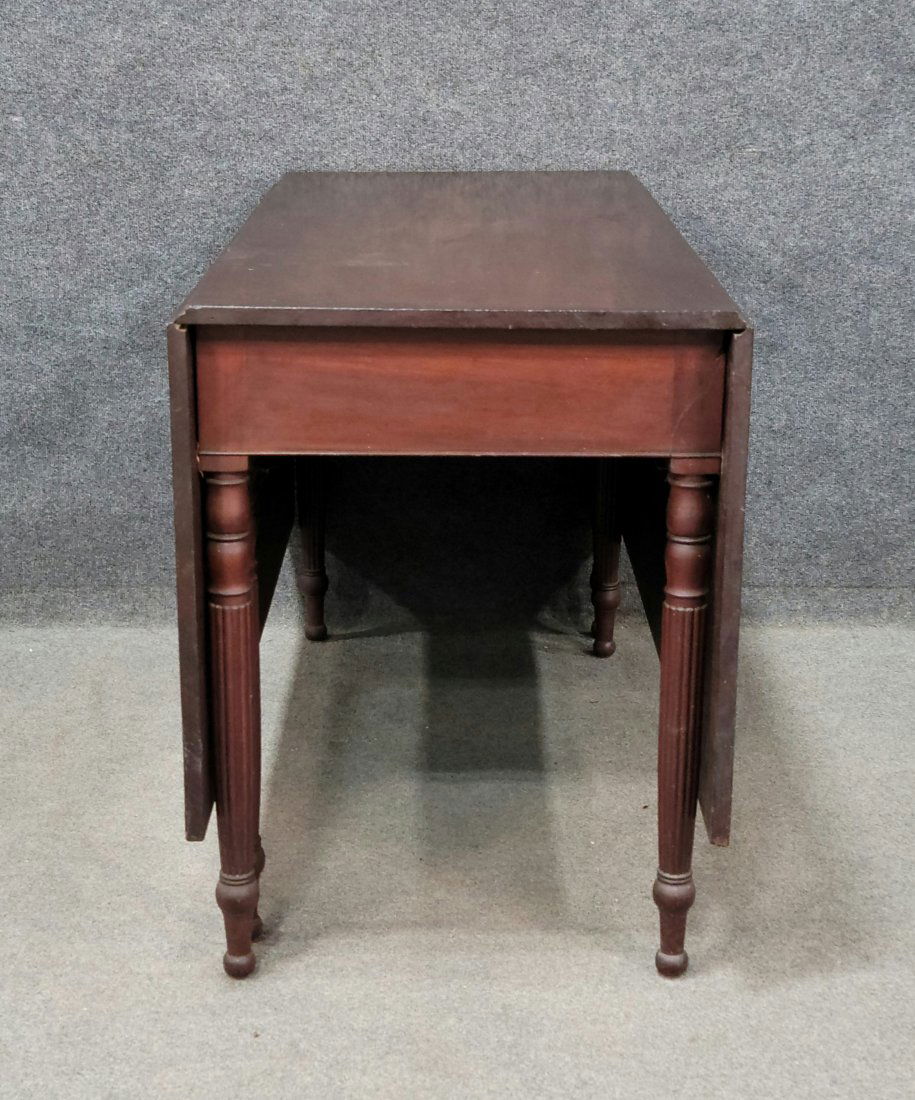 Antique Drop Leaf Table: Open - 29"H, 62.50"W, 48"D | Closed - 29"H, 21"W, 48"D
