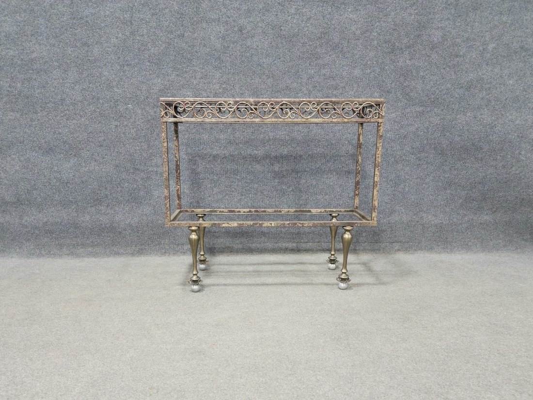 Italian Wrought Iron Console: 31.5h, 35w, 14d