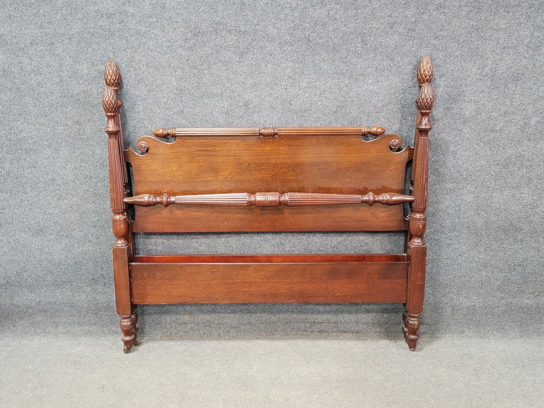 Mahogany Poster Bed: Headboard - 54"H, 56"W, 2.75"D | Footboard - 50"H, 56"W, 2.75"D | Rails Included