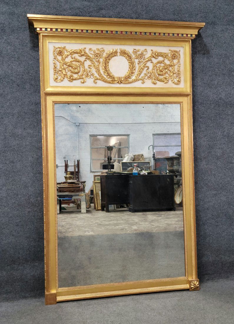 Large Gold Leaf Trumeau Mirror (1 of 3)