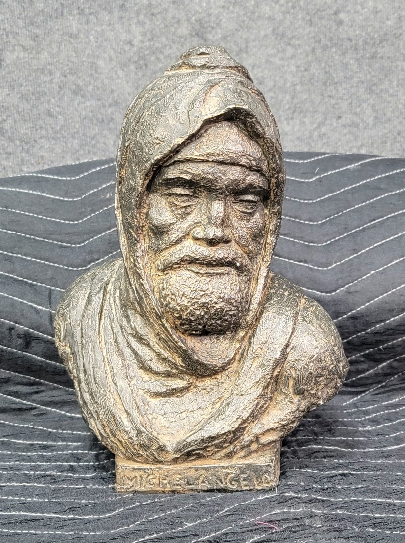 Micheal Angelo Sculpture: With Base - 14.50"H, 9"W, 7"D | Base Included