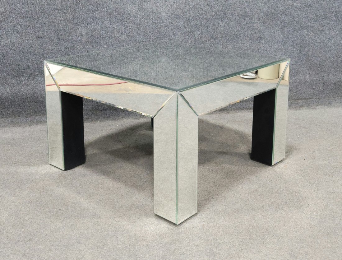 Mirrored End Table: 18.75"H, 29.50"W, 29.50"D