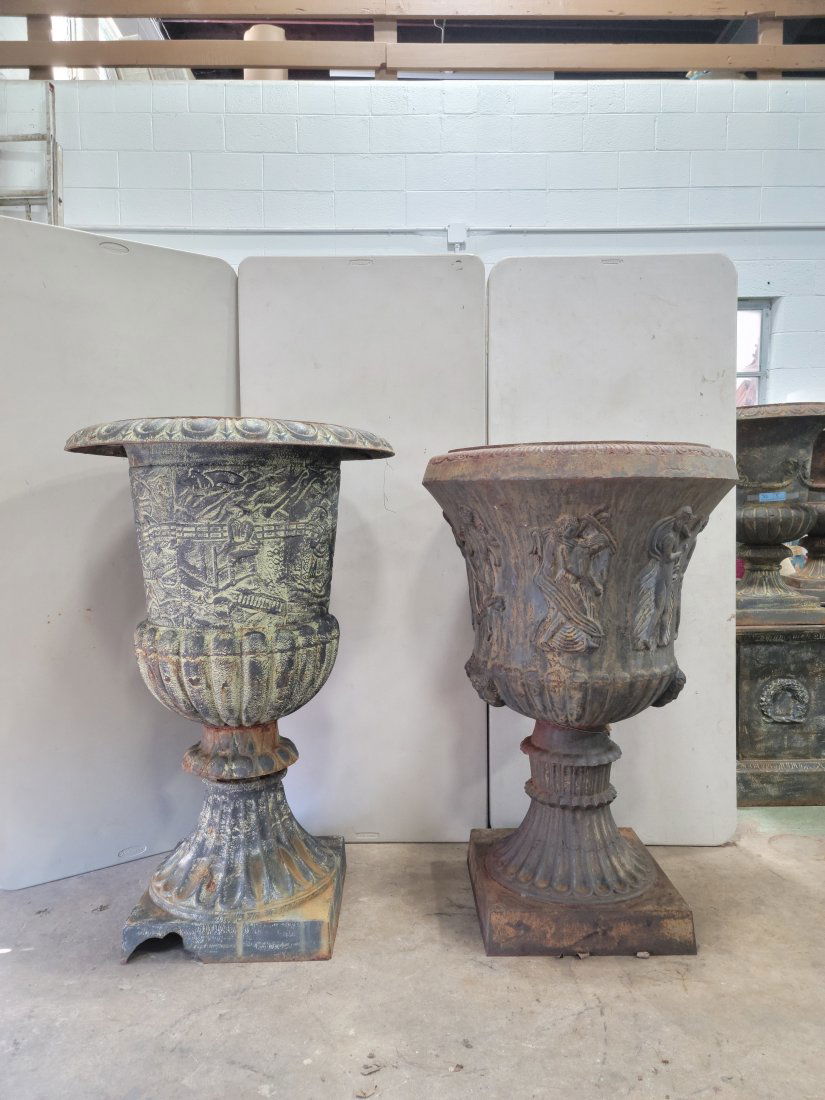 Two Large Cast Iron Urns (1 of 5)