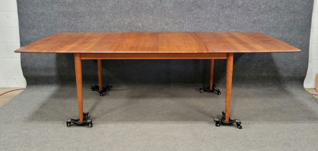 Mid Century Teak Dining Table With 2 Table Leaves (1 of 5)