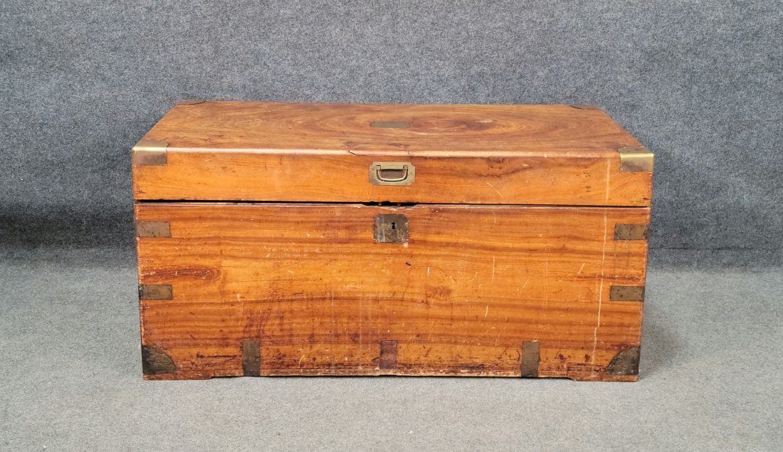 Antique Campaign Blanket Chest: 19.50"H, 40.50"W, 20.50"D