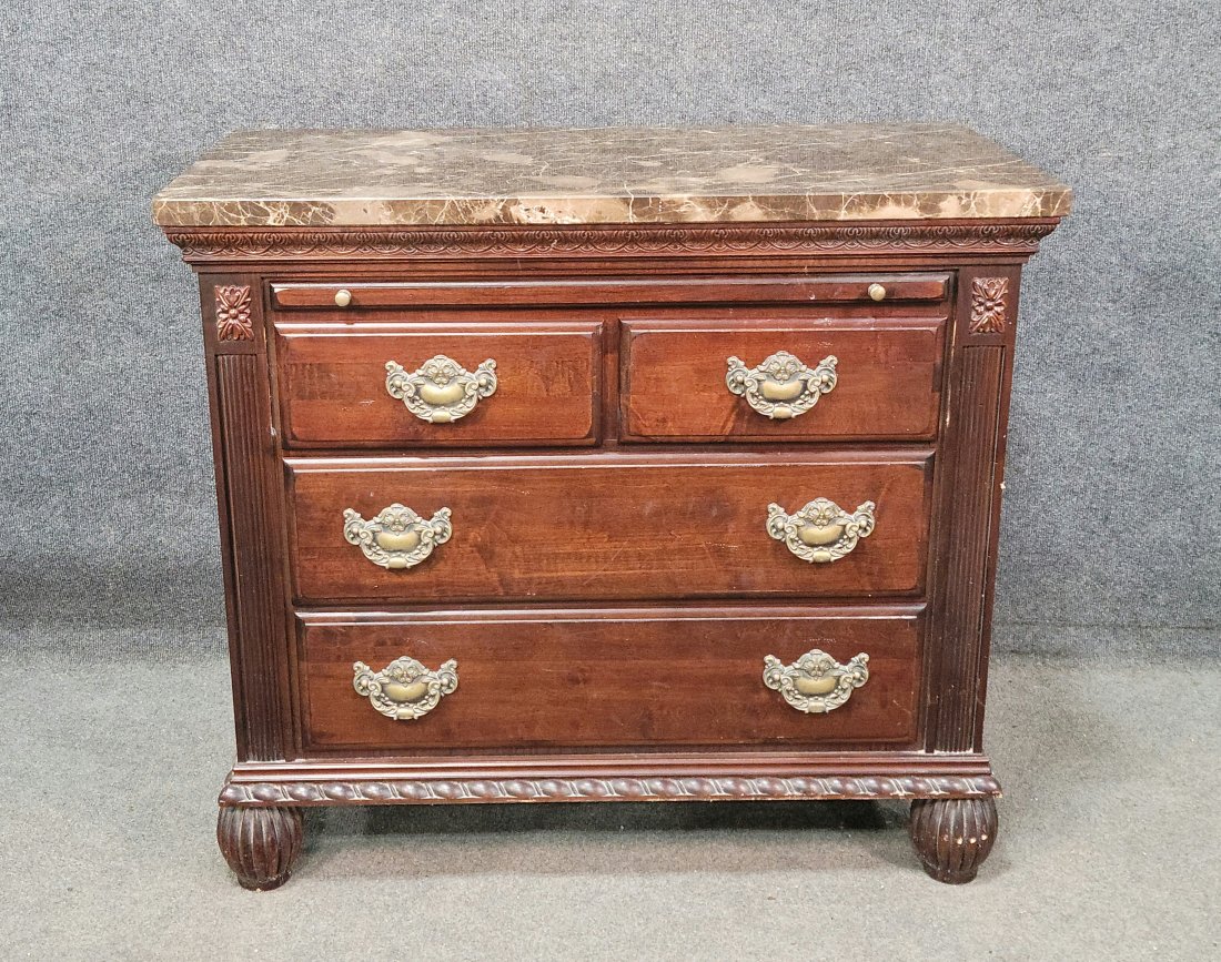 Kincaid Marble Top Nightstand: 32"H, 36"W, 18"D