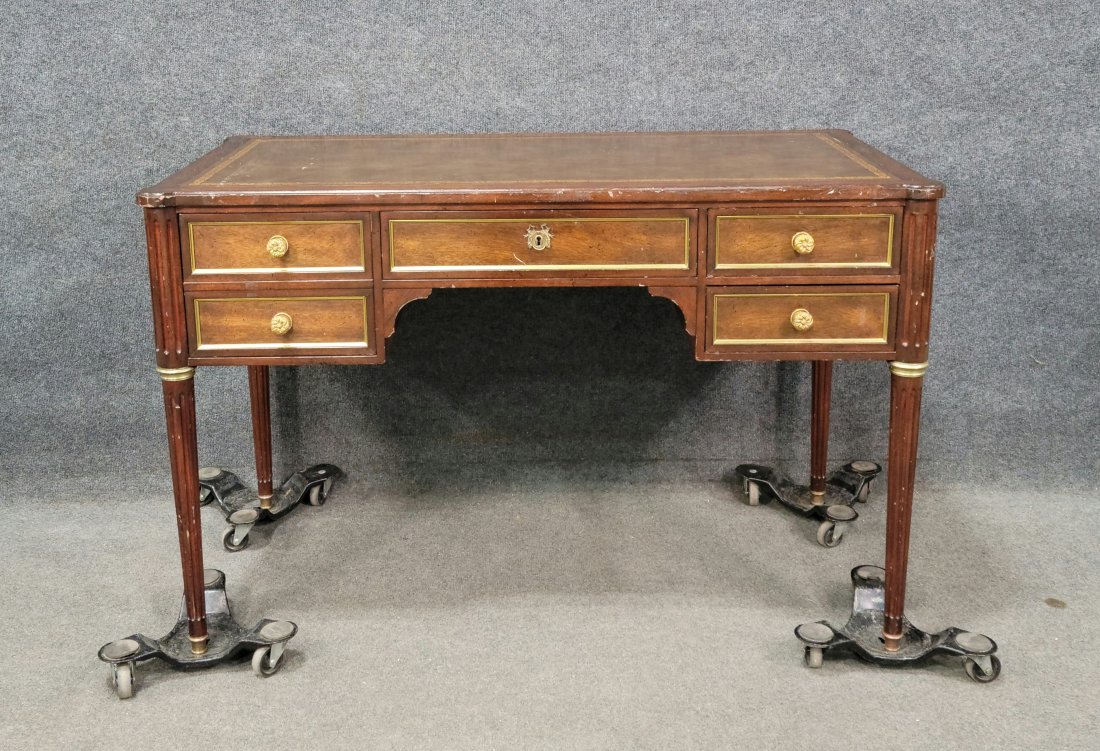 Jansen Style Directoire Desk: 30"H, 47"W, 24"D