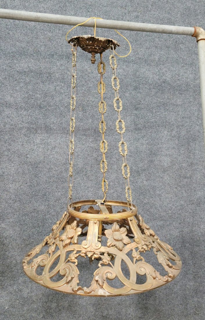 In The Manner Of Tiffany Chandelier: 33"H, 24"Diameter