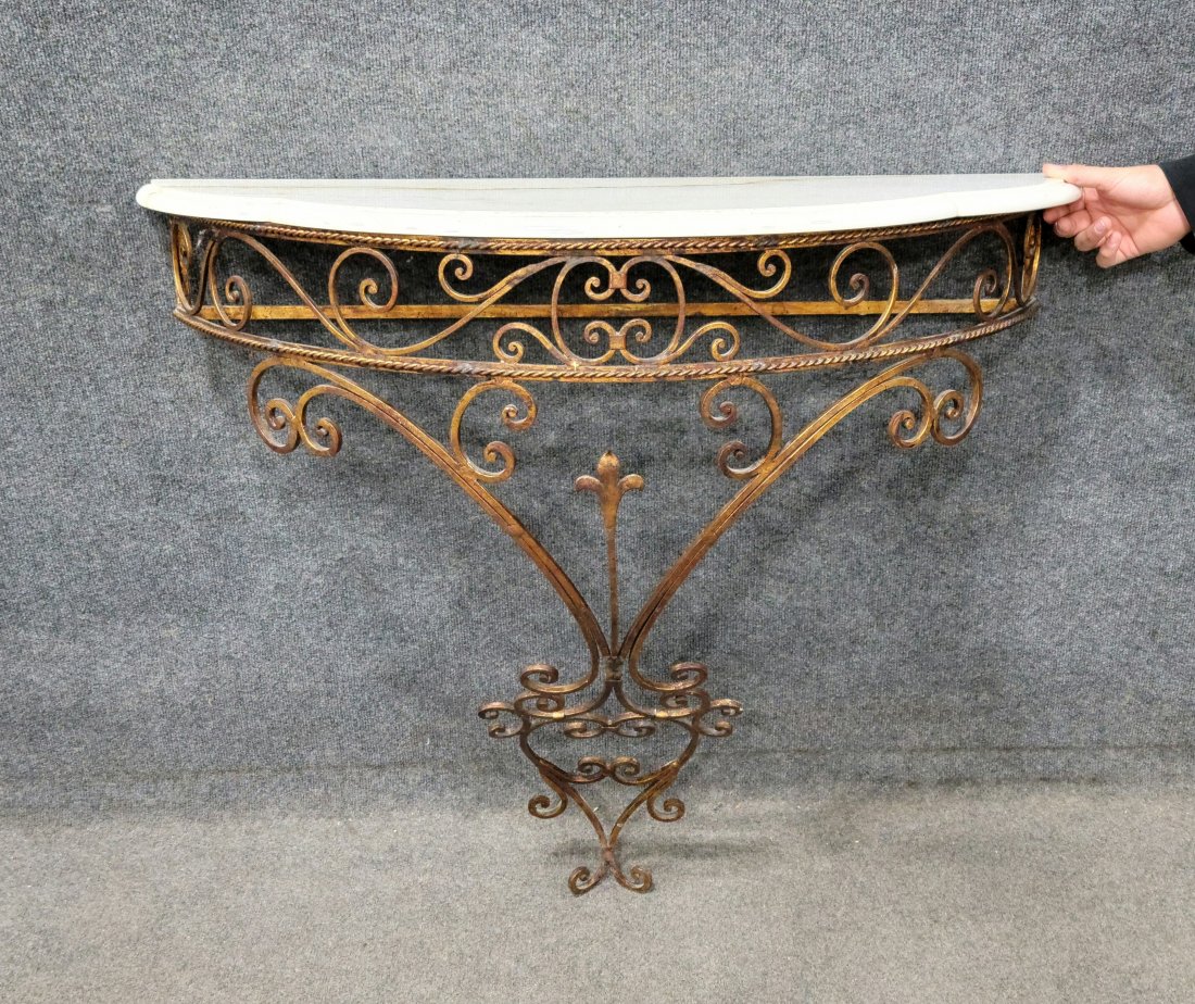 Marble Top Console: 35"H, 38"W, 12"D