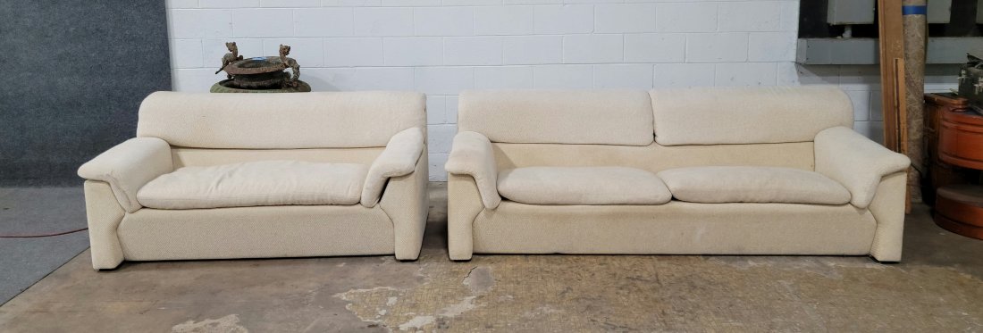 2 Danish Sofa: Large - 30"H, 87"W, 34"D, 17"SH | Small - 30"H, 64"W, 34"D, 17"SH