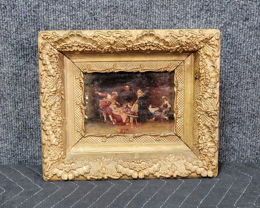 Old Master Painting In Great Gilt Frame: 8.50"H, 10"W, 2.50"D