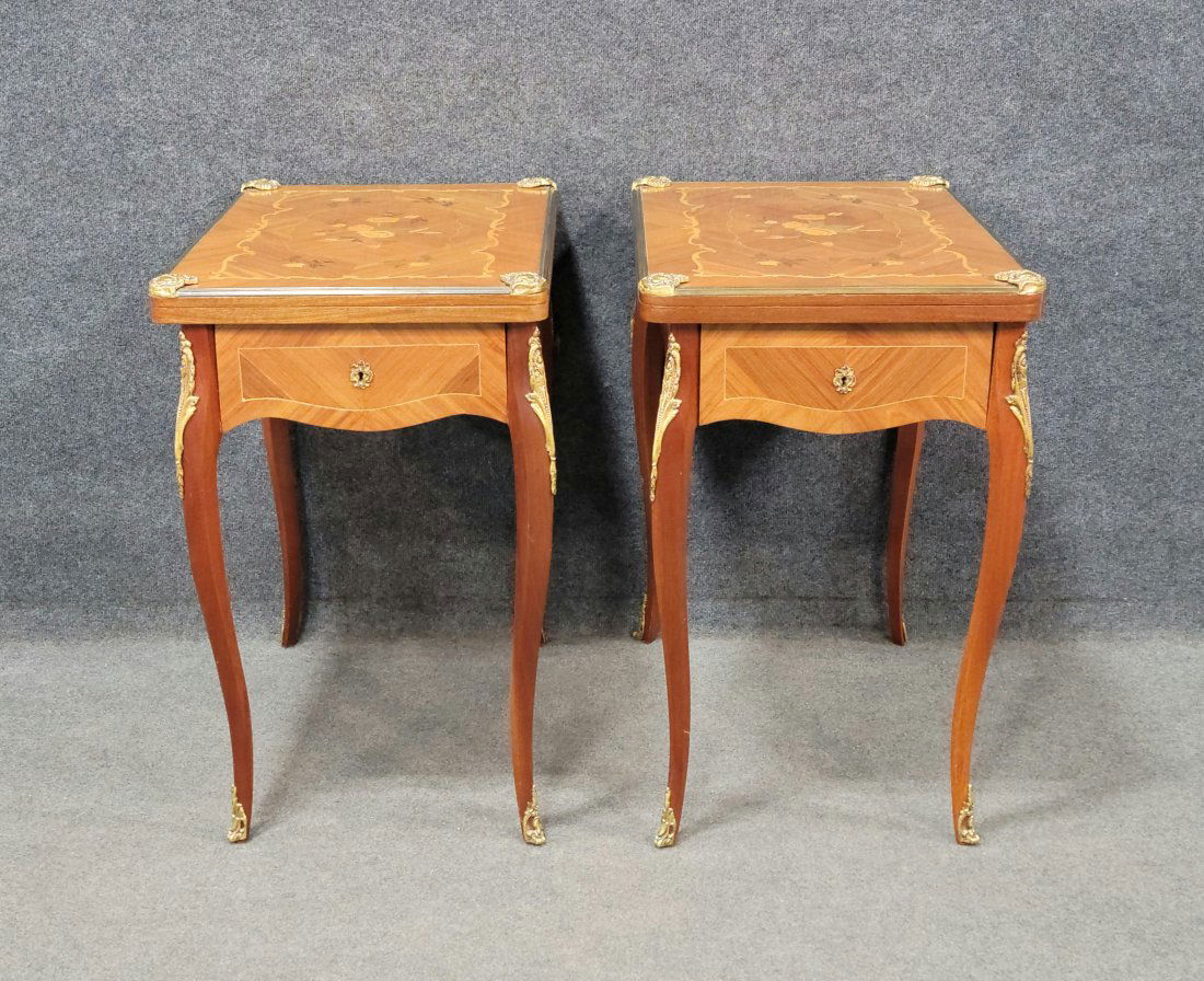 Pair Of French Inlaid Game Tables (1 of 8)