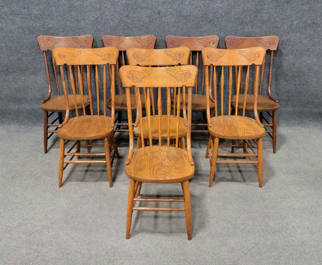 8 Oak Dining Chairs (1 of 5)
