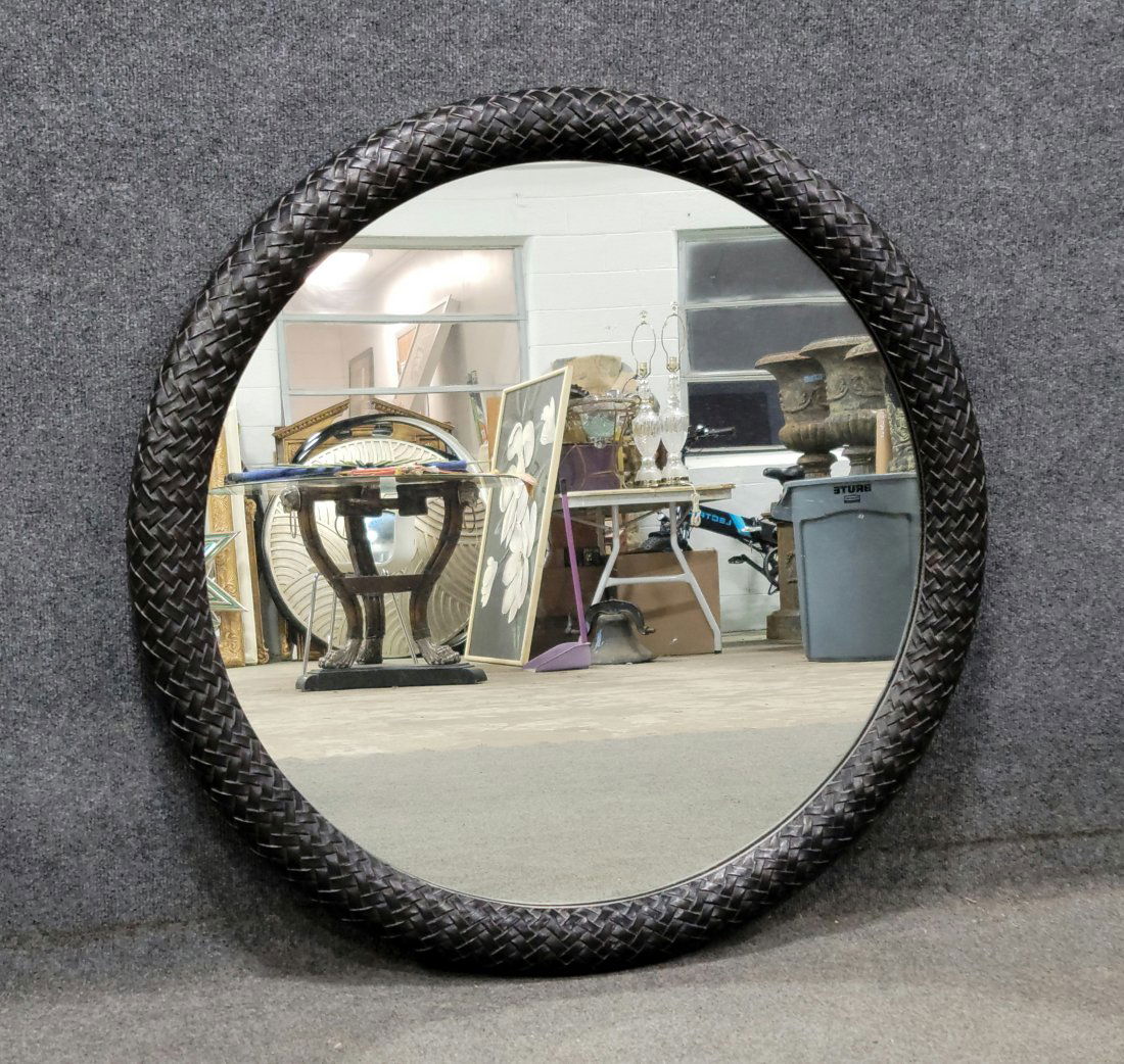 Leather Oval Mirror (1 of 2)