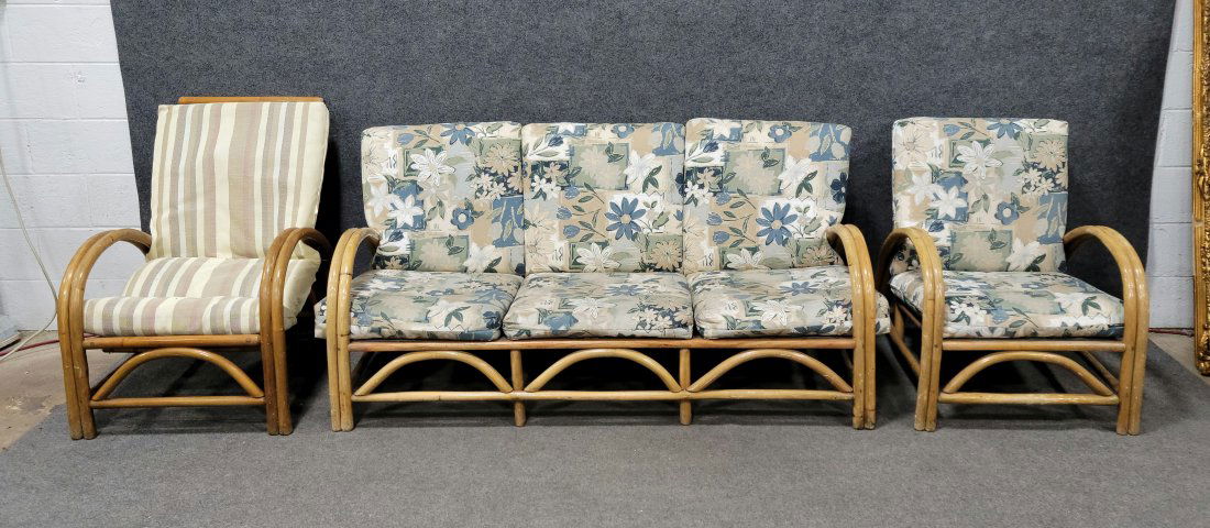 3 Piece Mid Century Rattan Living Room Set (1 of 11)