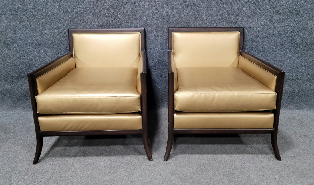 Pair Of Robsjohn-Gibbings Style Chairs: 28"H, 26"W, 31.50"D, 17"D