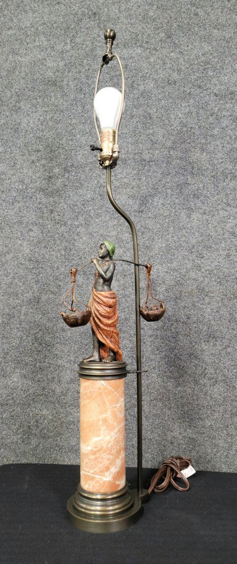 Marble Base Lamp w/ Figure (1 of 3)