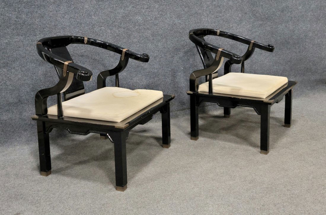 Pair Of Ebonized Designer Chairs (1 of 5)