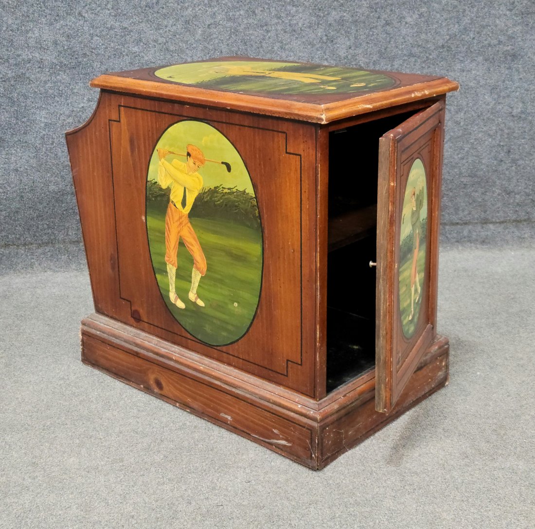 Painted Golf Magazine Box: 20.25"H, 14"W, 21"D