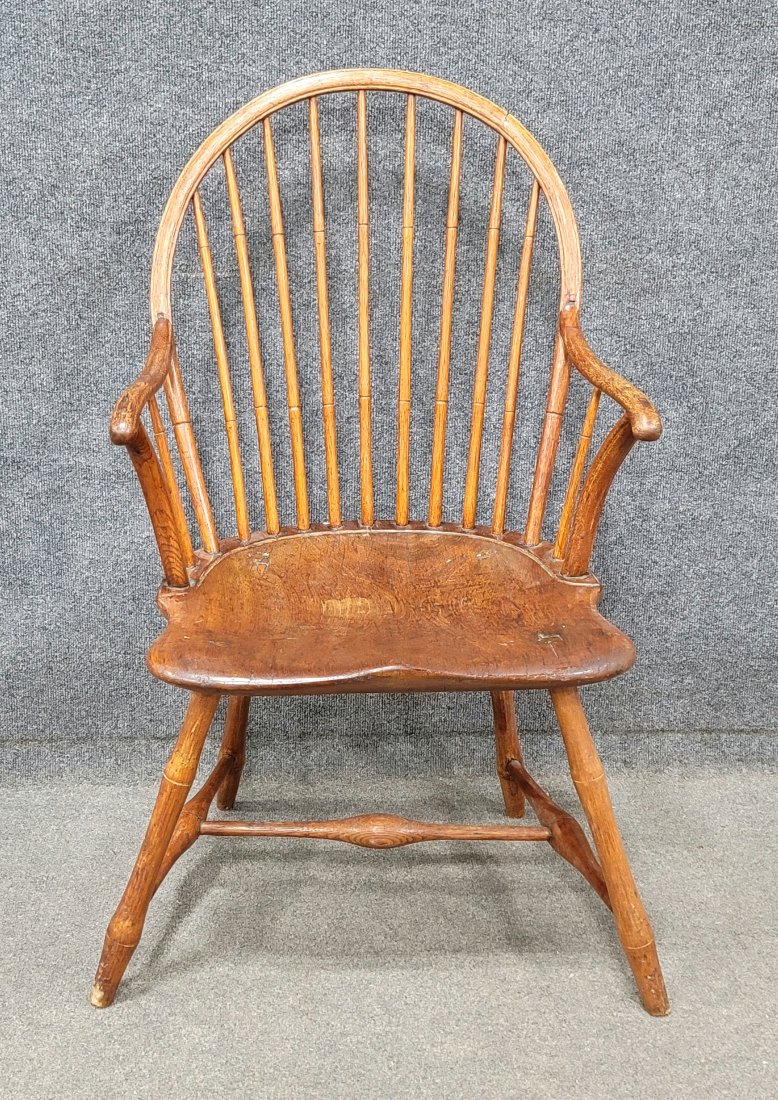 18th Century Windsor Chair: 39"H, 25.25"W, 21.50"D, 17"SH