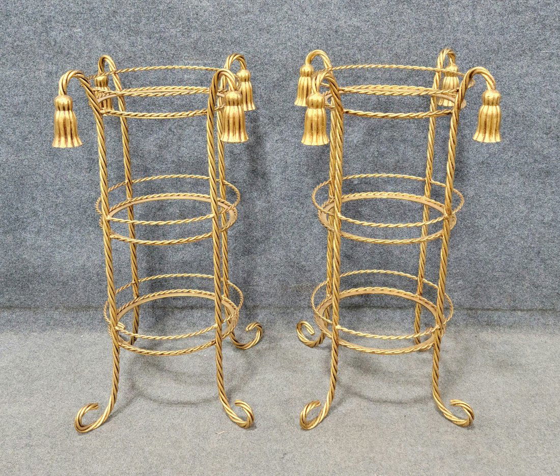 Pair Of 3 Tier Italian Tassel Tables (No Glass) (1 of 2)
